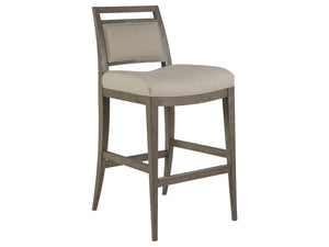 Lexington Artistica Home Nico Upholstered Barstool - Elegant Mid-century Design In Mahogany With Luxurious Soft Upholstery Grigio Wood 2222-896-41-01