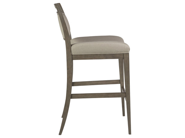 Lexington Artistica Home Nico Upholstered Barstool - Elegant Mid-century Design In Mahogany With Luxurious Soft Upholstery Grigio Wood 2222-896-41-01