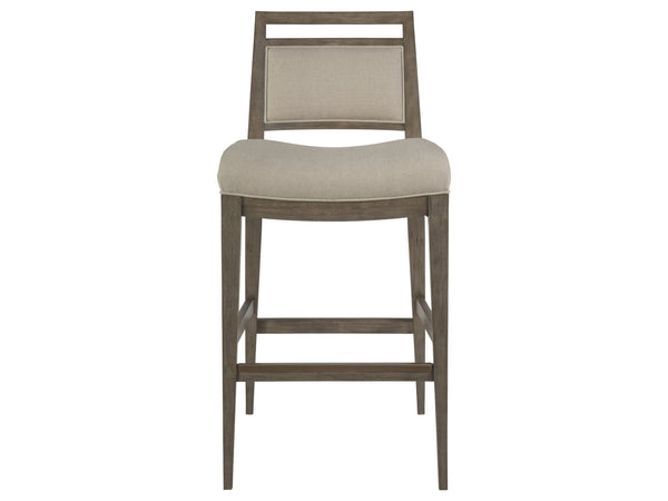 Lexington Artistica Home Nico Upholstered Barstool - Elegant Mid-century Design In Mahogany With Luxurious Soft Upholstery Grigio Wood 2222-896-41-01