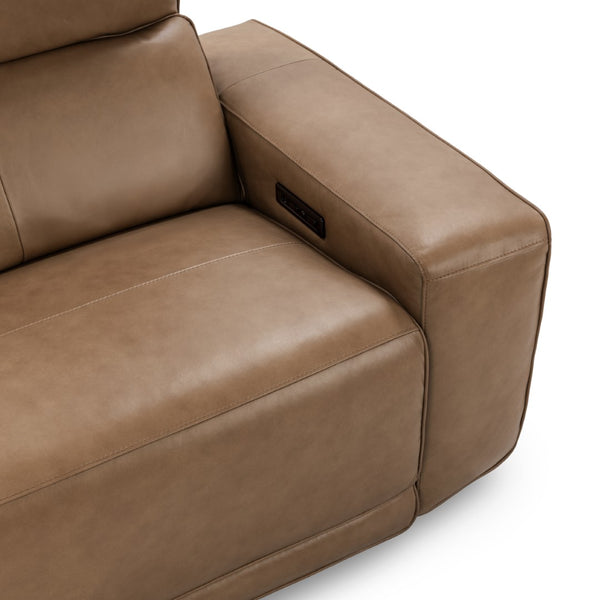 Classic Home Kadon Reclining Sofa in Tan - Elegant Leather Seating for Luxurious Comfort and Modern Style 2222SF11