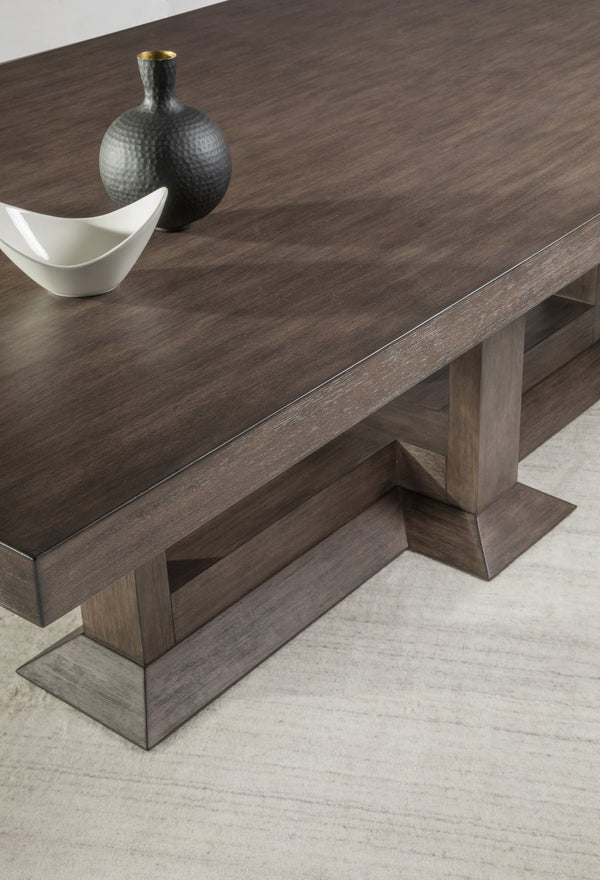 Lexington Artistica Home Emissary Rectangular Dining Table - Elegant Transitional Design In Mahogany With Textured Finishes Antico Wood 2223-877c-39