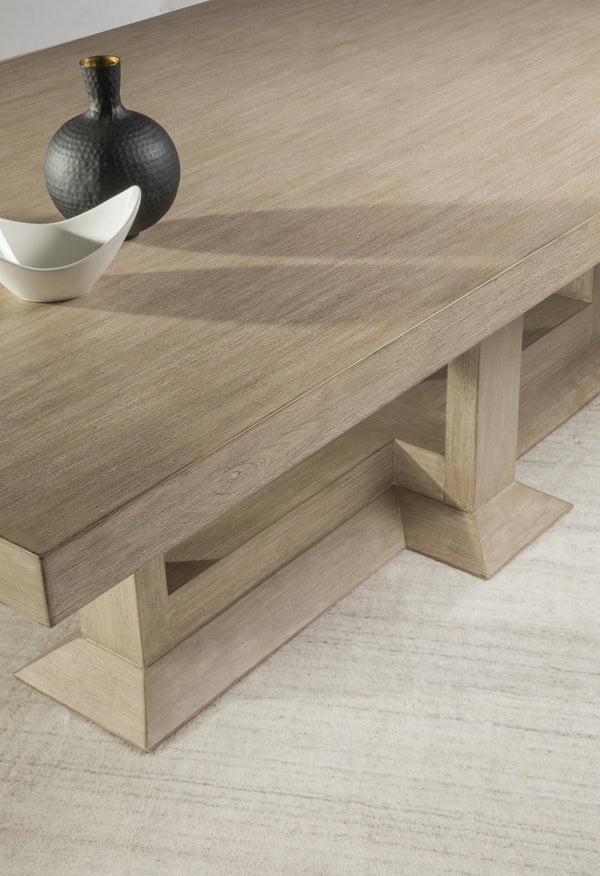 Lexington Artistica Home Emissary Rectangular Dining Table - Elegant Transitional Design In Mahogany With Textured Finishes Bianco Wood 2223-877c-40