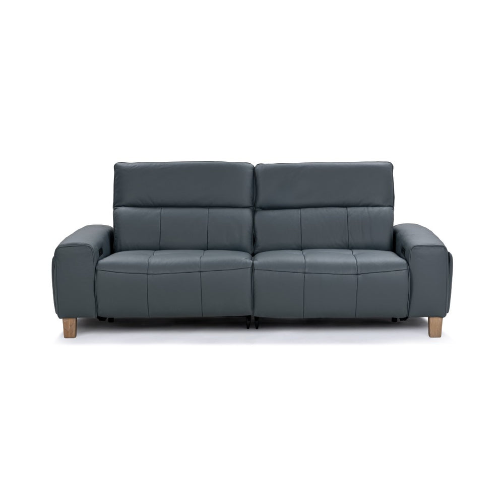 Classic Home Alea Reclining Sofa in Smoke Blue - Luxurious Leather Comfort with Modern Design for Your Space 2223SF11