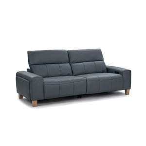 Classic Home Alea Reclining Sofa in Smoke Blue - Luxurious Leather Comfort with Modern Design for Your Space 2223SF11