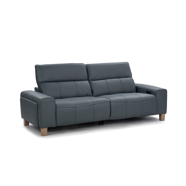 Classic Home Alea Reclining Sofa in Smoke Blue - Luxurious Leather Comfort with Modern Design for Your Space 2223SF11