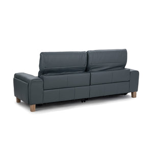Classic Home Alea Reclining Sofa in Smoke Blue - Luxurious Leather Comfort with Modern Design for Your Space 2223SF11