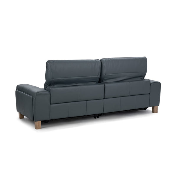 Classic Home Alea Reclining Sofa in Smoke Blue - Luxurious Leather Comfort with Modern Design for Your Space 2223SF11