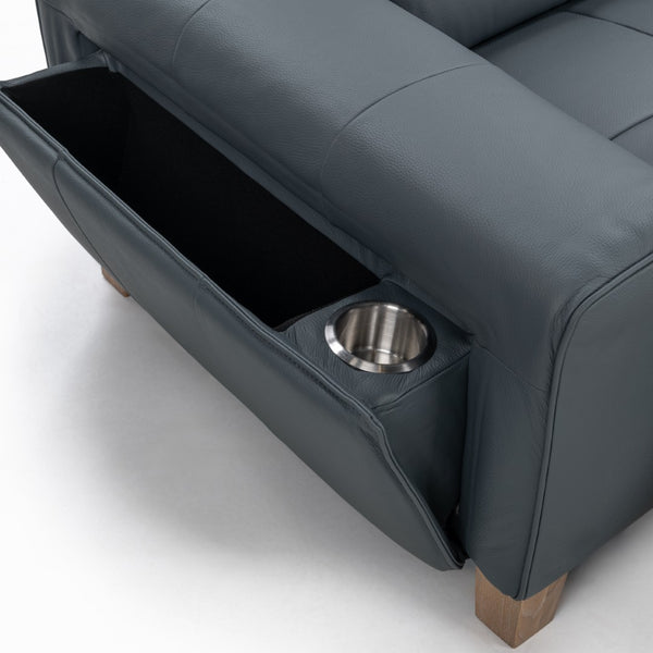 Classic Home Alea Reclining Sofa in Smoke Blue - Luxurious Leather Comfort with Modern Design for Your Space 2223SF11