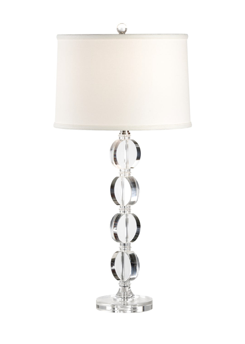 Wildwood Arden Crystal Table Lamp With Polished Nickel Accents, 31" Slim Sculptural Design For Bedside 22245