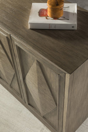 Lexington Artistica Home Exchequer Buffet - Transitional Mahogany Storage With Diamond Pattern Doors, Adjustable Shelves & Drawers Grigio Wood 2225-852-41