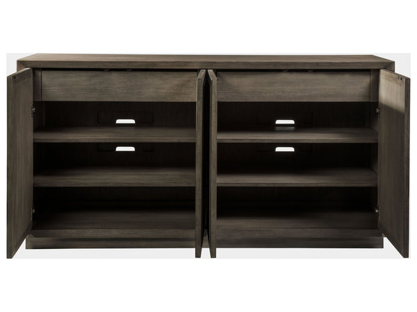 Lexington Artistica Home Exchequer Buffet - Transitional Mahogany Storage With Diamond Pattern Doors, Adjustable Shelves & Drawers Grigio Wood 2225-852-41