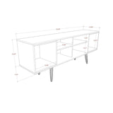 Theodore 62.99 TV Stand in Off White and Cinnamon 222551 Manhattan Comfort