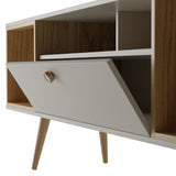 Theodore 62.99 TV Stand in Off White and Cinnamon 222551 Manhattan Comfort