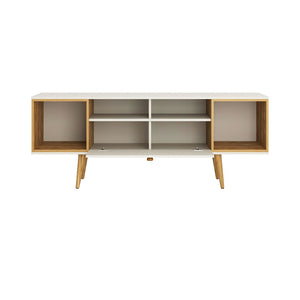 Theodore 62.99 TV Stand in Off White and Cinnamon 222551 Manhattan Comfort