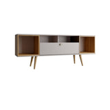 Theodore 62.99 TV Stand in Off White and Cinnamon 222551 Manhattan Comfort