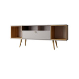 Theodore 62.99 TV Stand in Off White and Cinnamon 222551 Manhattan Comfort