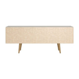 Theodore 62.99 TV Stand in Off White and Cinnamon 222551 Manhattan Comfort