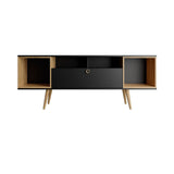 Theodore 62.99 TV Stand in Black and Cinnamon 222552 Manhattan Comfort