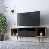 Theodore 62.99 TV Stand in Black and Cinnamon 222552 Manhattan Comfort