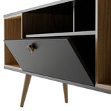 Theodore 62.99 TV Stand in Black and Cinnamon 222552 Manhattan Comfort