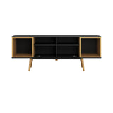 Theodore 62.99 TV Stand in Black and Cinnamon 222552 Manhattan Comfort