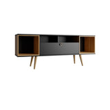 Theodore 62.99 TV Stand in Black and Cinnamon 222552 Manhattan Comfort