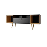 Theodore 62.99 TV Stand in Black and Cinnamon 222552 Manhattan Comfort