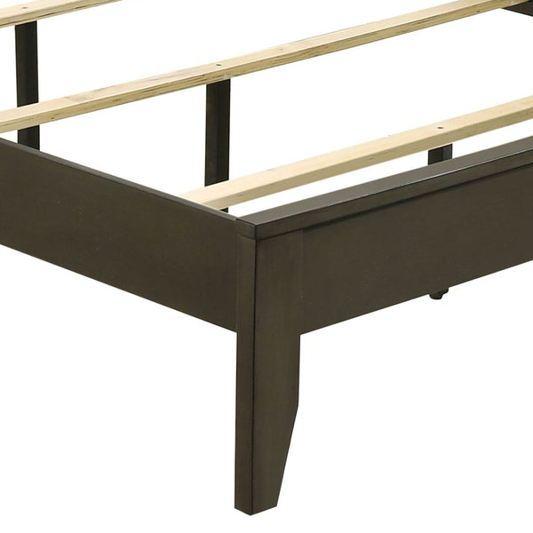 English Elm Grey Queen Sleigh Bed with Slatted Panel Headboard, Tapered Wooden Legs, Gray Finish, Durable Support B062S00450