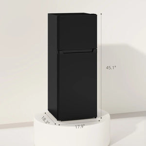 English Elm Compact Two Zone Mini Fridge with Freezer for Dorm Office or Apartment Use T3971P473699