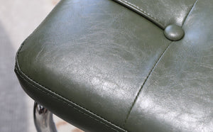 English Elm Dining Chairs Set of 4 Velvet Seat Woven Rattan Back Chrome Cantilever Frame Dark Green W2105S00002