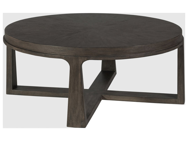 Lexington Artistica Home Rousseau Round Cocktail Table - Elegant Mahogany Design With Radial Matched Top For Modern Homes Antico Wood 2228-943-39