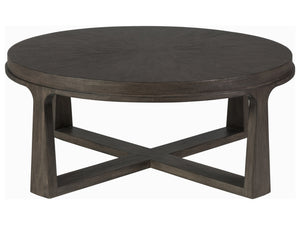 Lexington Artistica Home Rousseau Round Cocktail Table - Elegant Mahogany Design With Radial Matched Top For Modern Homes Antico Wood 2228-943-39