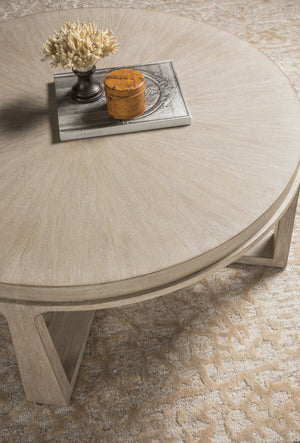 Lexington Artistica Home Rousseau Round Cocktail Table - Elegant Mahogany Design With Radial Matched Top For Modern Homes Bianco Wood 2228-943-40