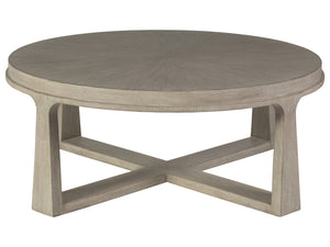 Lexington Artistica Home Rousseau Round Cocktail Table - Elegant Mahogany Design With Radial Matched Top For Modern Homes Bianco Wood 2228-943-40