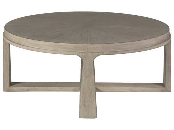 Lexington Artistica Home Rousseau Round Cocktail Table - Elegant Mahogany Design With Radial Matched Top For Modern Homes Bianco Wood 2228-943-40