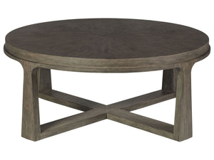 Lexington Artistica Home Rousseau Round Cocktail Table - Elegant Mahogany Design With Radial Matched Top For Modern Homes Grigio Wood 2228-943-41