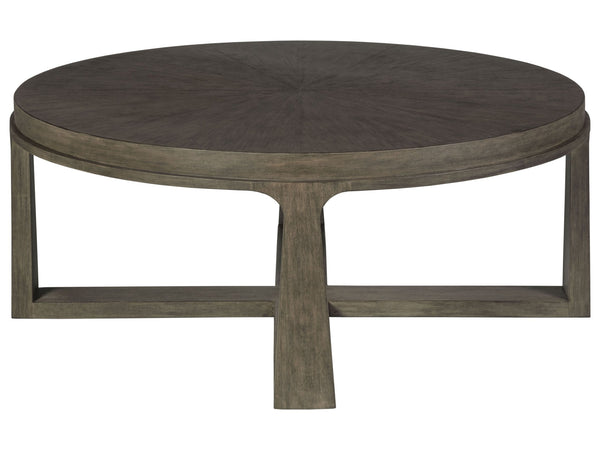 Lexington Artistica Home Rousseau Round Cocktail Table - Elegant Mahogany Design With Radial Matched Top For Modern Homes Grigio Wood 2228-943-41