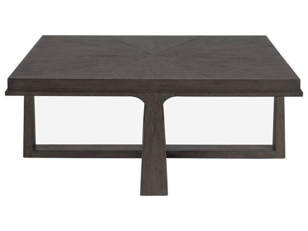 Lexington Artistica Home Rousseau Square Cocktail Table - Elegant Mahogany Design With Sunburst Pattern For Any Room Decor Antico Wood 2228-947-39