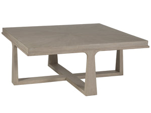 Lexington Artistica Home Rousseau Square Cocktail Table - Elegant Mahogany Design With Sunburst Pattern For Any Room Decor Bianco Wood 2228-947-40