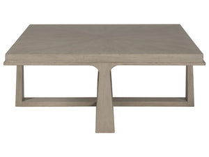 Lexington Artistica Home Rousseau Square Cocktail Table - Elegant Mahogany Design With Sunburst Pattern For Any Room Decor Bianco Wood 2228-947-40