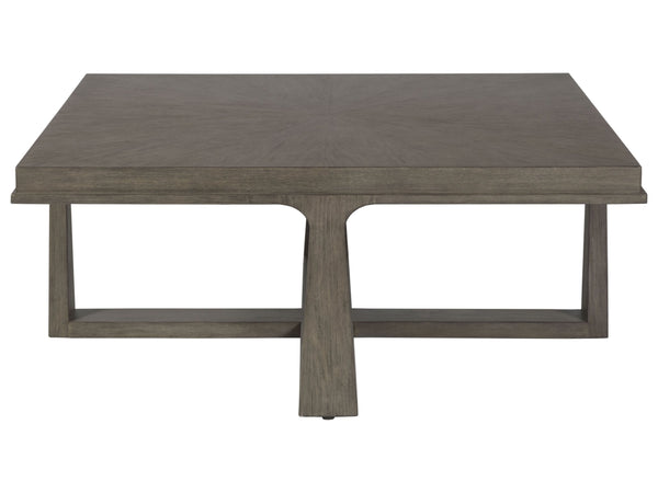 Lexington Artistica Home Rousseau Square Cocktail Table - Elegant Mahogany Design With Sunburst Pattern For Any Room Decor Grigio Wood 2228-947-41