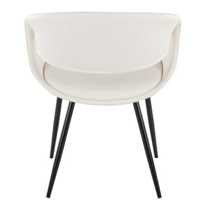 English Elm Upholstered Faux Leather Dining Chair Set with Black Metal Legs for Modern Interiors White B202S02103