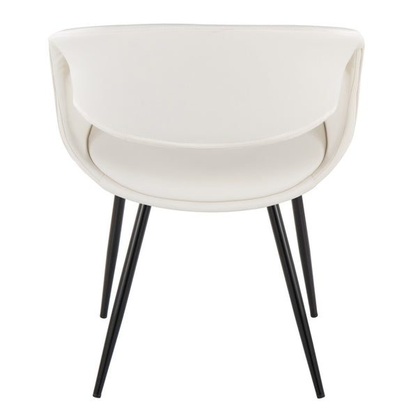 English Elm Upholstered Faux Leather Dining Chair Set with Black Metal Legs for Modern Interiors White B202S02103