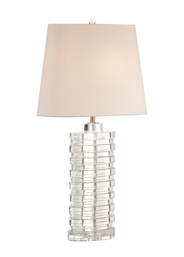 Wildwood Barnett Brushed Nickel Table Lamp With Clear Crystal Accents — Slim 32"H Ambient Lighting For Nightstands 22291