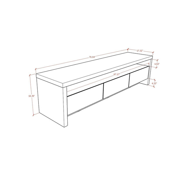 Sylvan 85.43 TV Stand in White Matte 222953 Manhattan Comfort