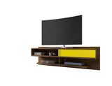 Manhattan Comfort Astor Modern Floating Entertainment Center Rustic Brown and Yellow 222BMC94