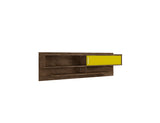 Manhattan Comfort Astor Modern Floating Entertainment Center Rustic Brown and Yellow 222BMC94