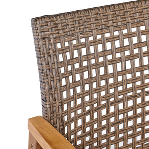 English Elm Christopher Knight Home® - HAMPTON Wood & Wicker Club Chair Set of 2 — Natural Acacia Frame, Mixed Mocha Poly Wicker, Handcrafted Elegance 60397.00WTCMCA