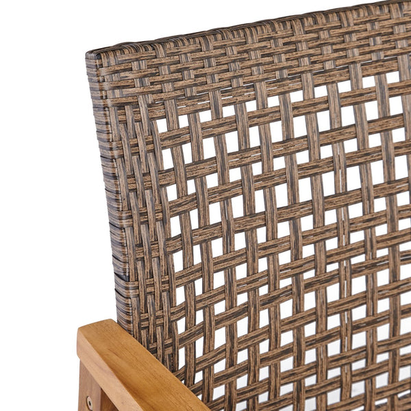 English Elm Christopher Knight Home® - HAMPTON Wood & Wicker Club Chair Set of 2 — Natural Acacia Frame, Mixed Mocha Poly Wicker, Handcrafted Elegance 60397.00WTCMCA