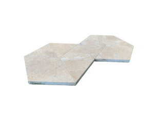 English Elm Hexagon Natural Marble Tiles - Honed Finish In Warm Gold, Beige, And Yellow For Elegant Spaces W1696P262335